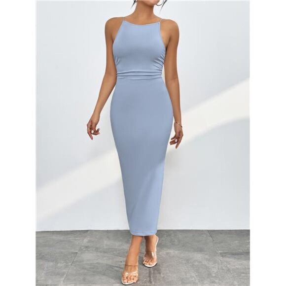 Spaghetti Straps Midi Bodycon Dress - Picture 8 of 16